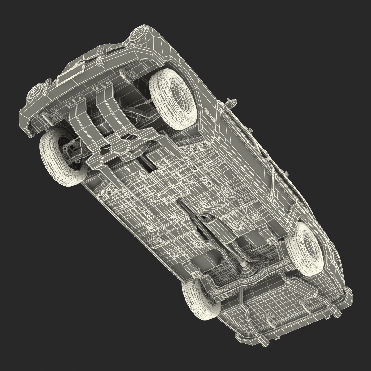 Generic Retro Car Rigged 3D model