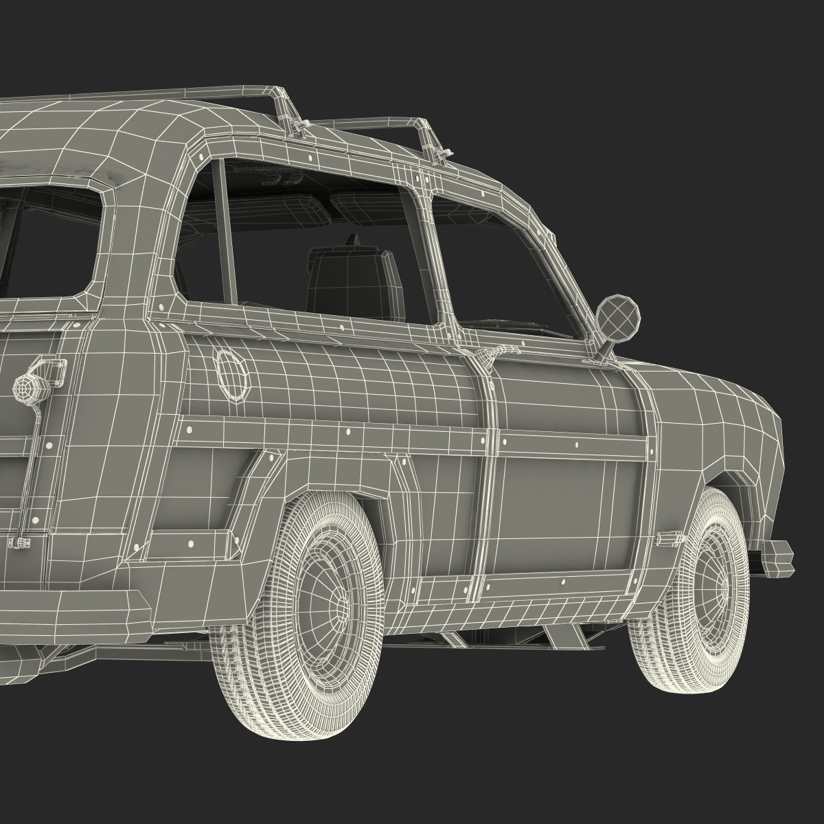 Generic Retro Car Rigged 3D model