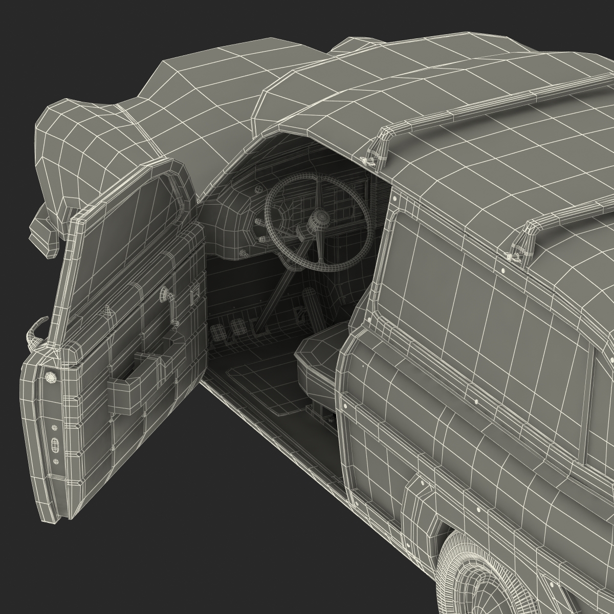 3D Generic Retro Car 3 Rigged