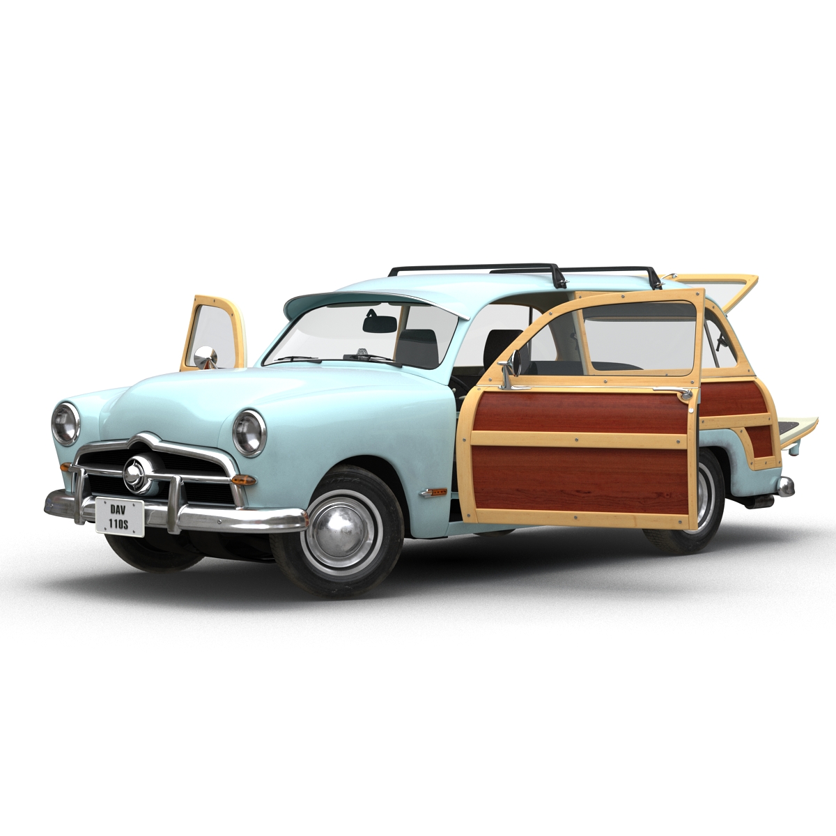 3D Generic Retro Car 2 Rigged