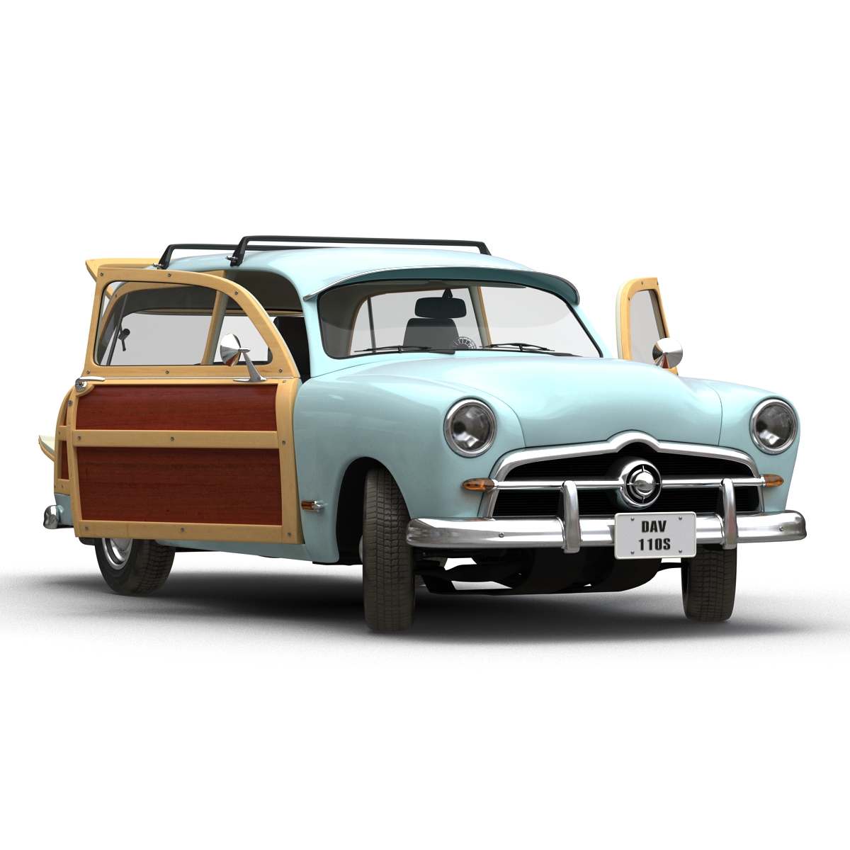 3D Generic Retro Car 2 Rigged