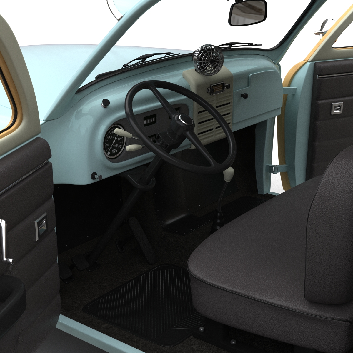 3D Generic Retro Car 2 Rigged