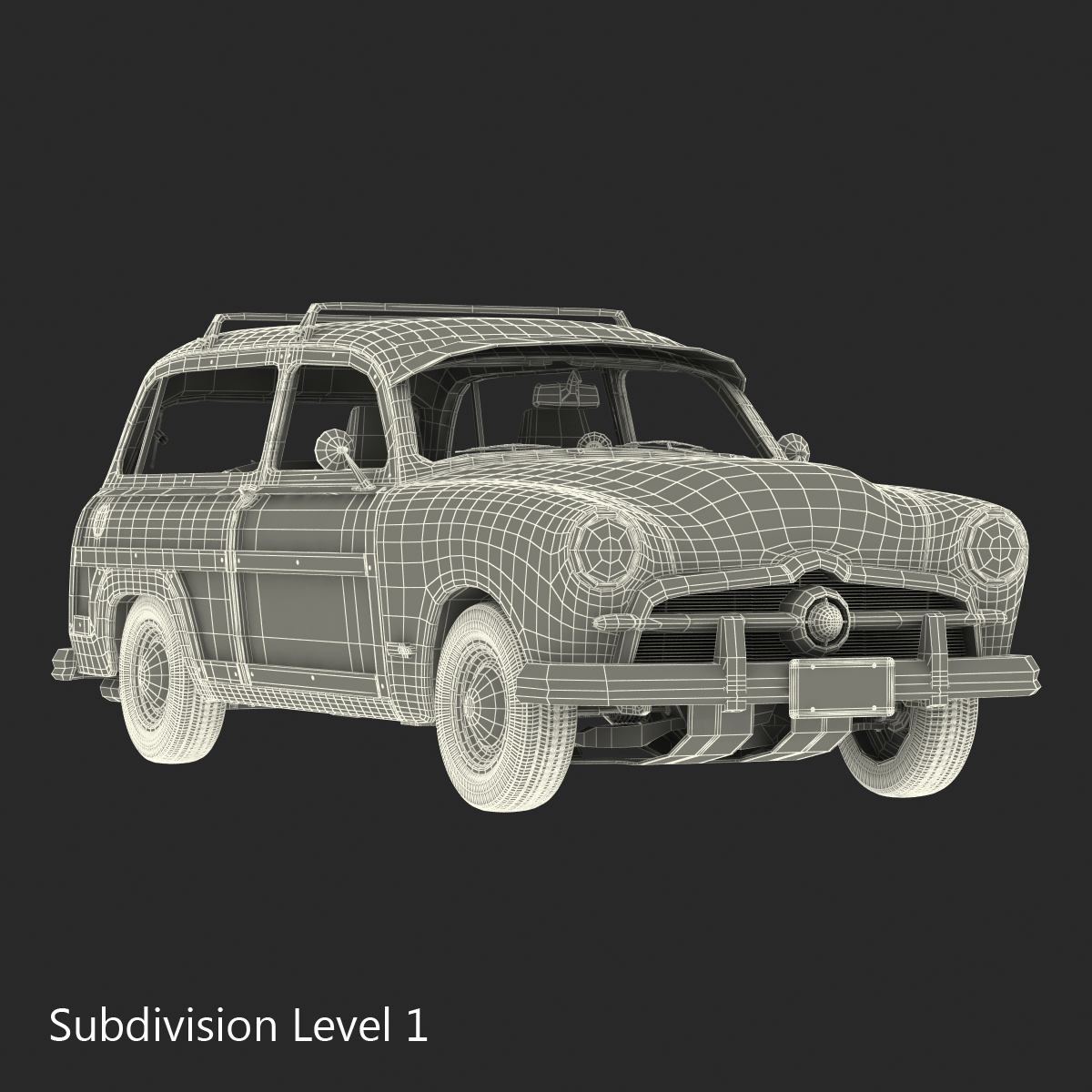 3D Generic Retro Car 2 Rigged