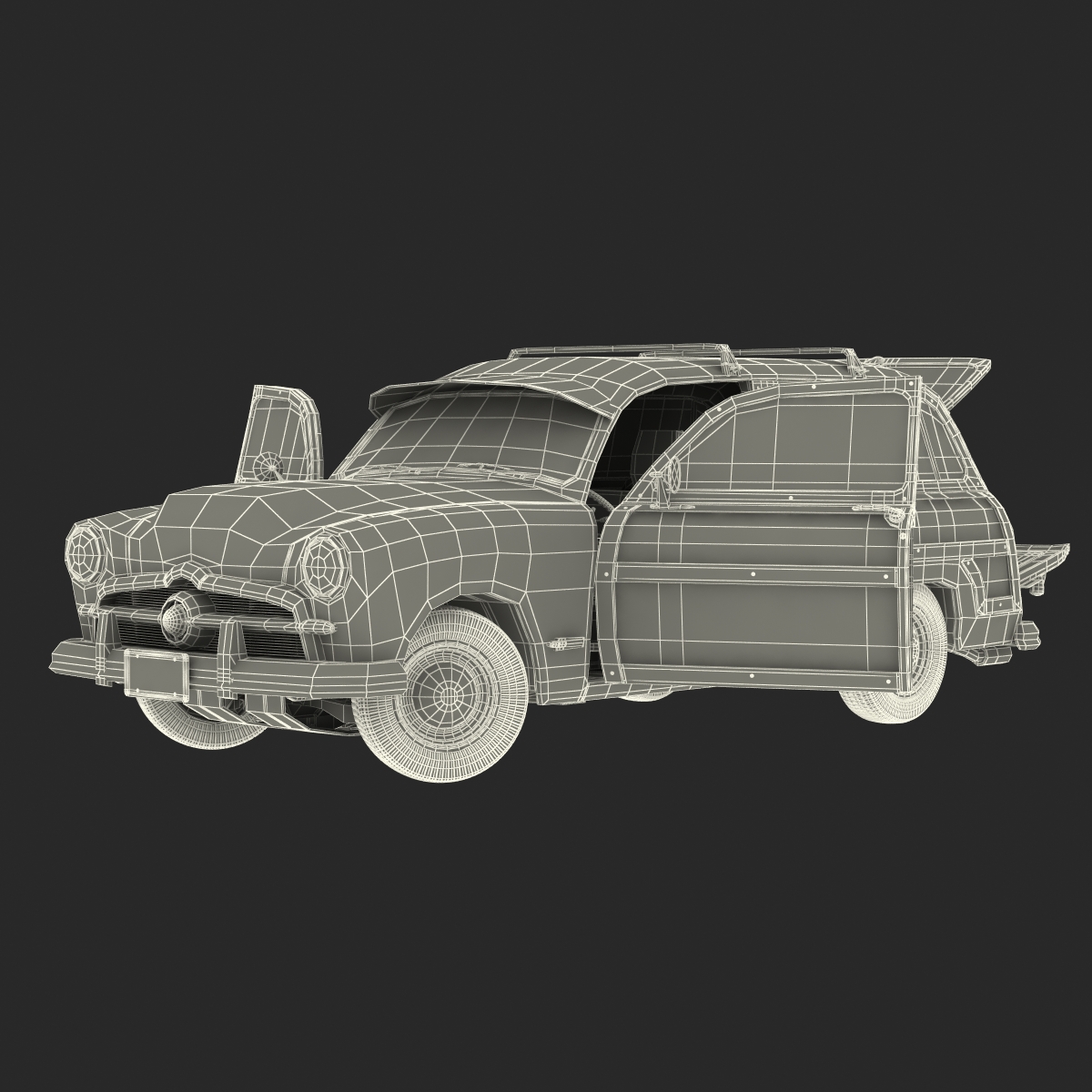 3D Generic Retro Car 2 Rigged