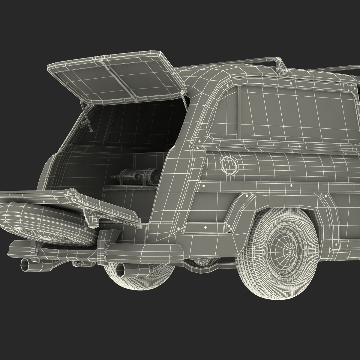 3D Generic Retro Car 2 Rigged