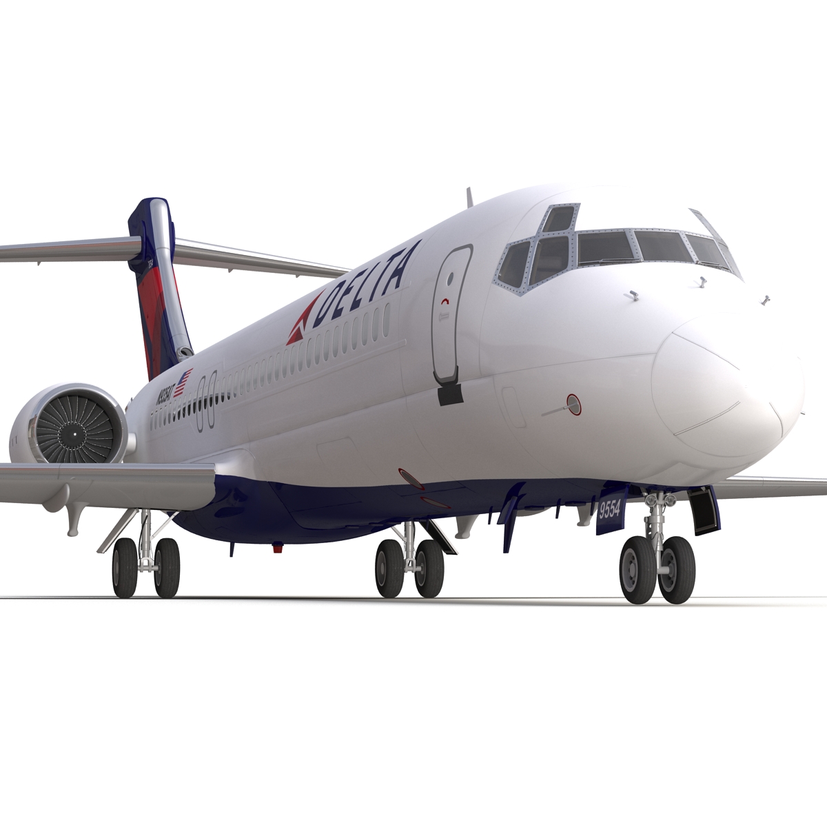 Boeing 717 200 Delta Air Lines Rigged 3D