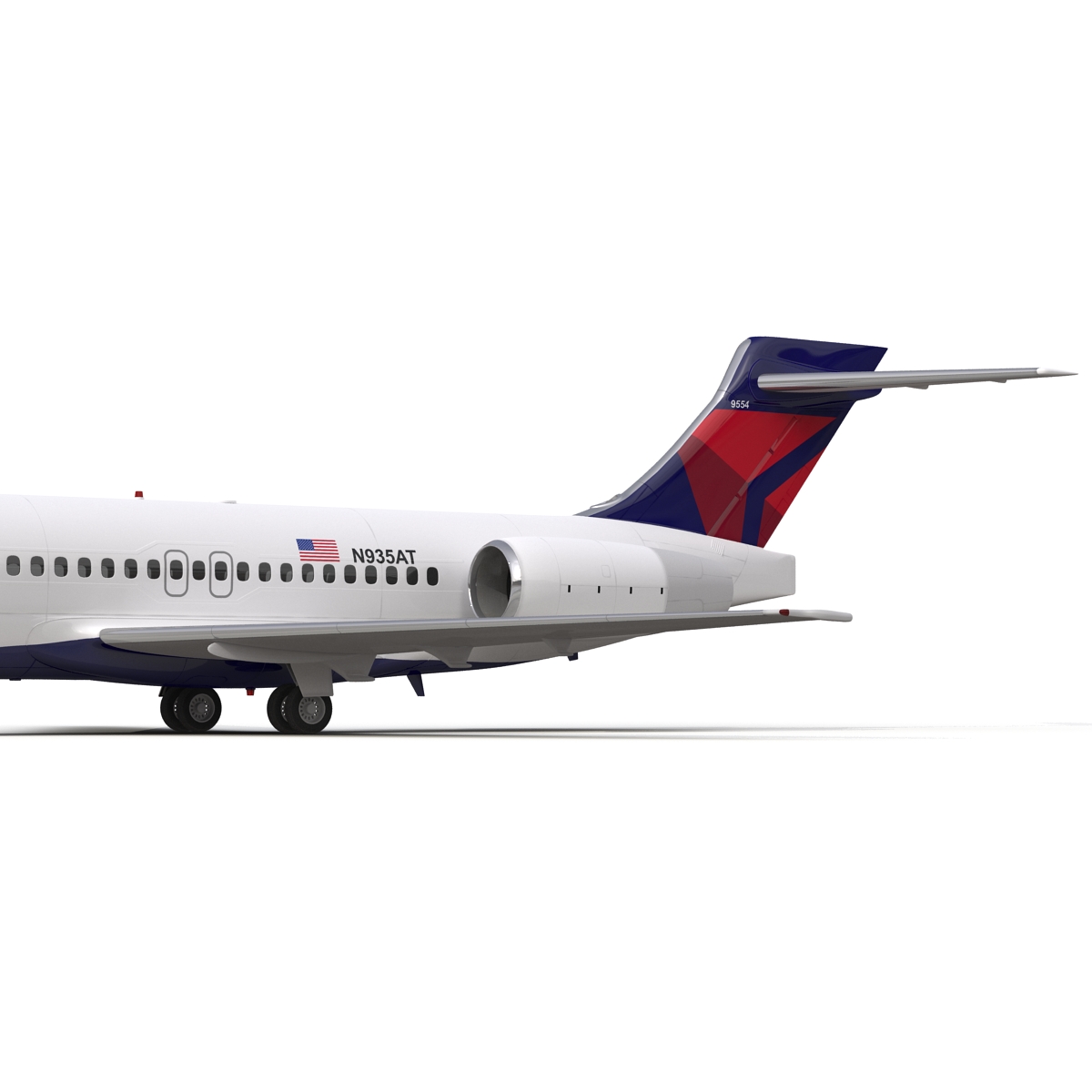 Boeing 717 200 Delta Air Lines Rigged 3D