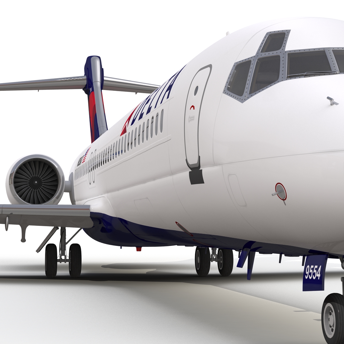 Boeing 717 200 Delta Air Lines Rigged 3D