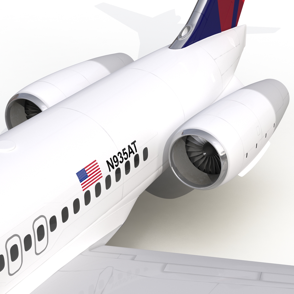 Boeing 717 200 Delta Air Lines Rigged 3D