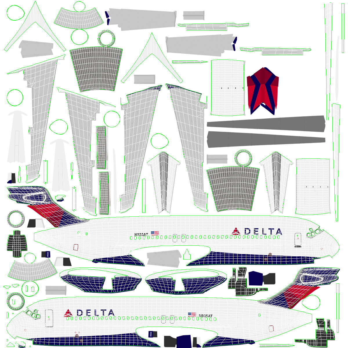 Boeing 717 200 Delta Air Lines Rigged 3D