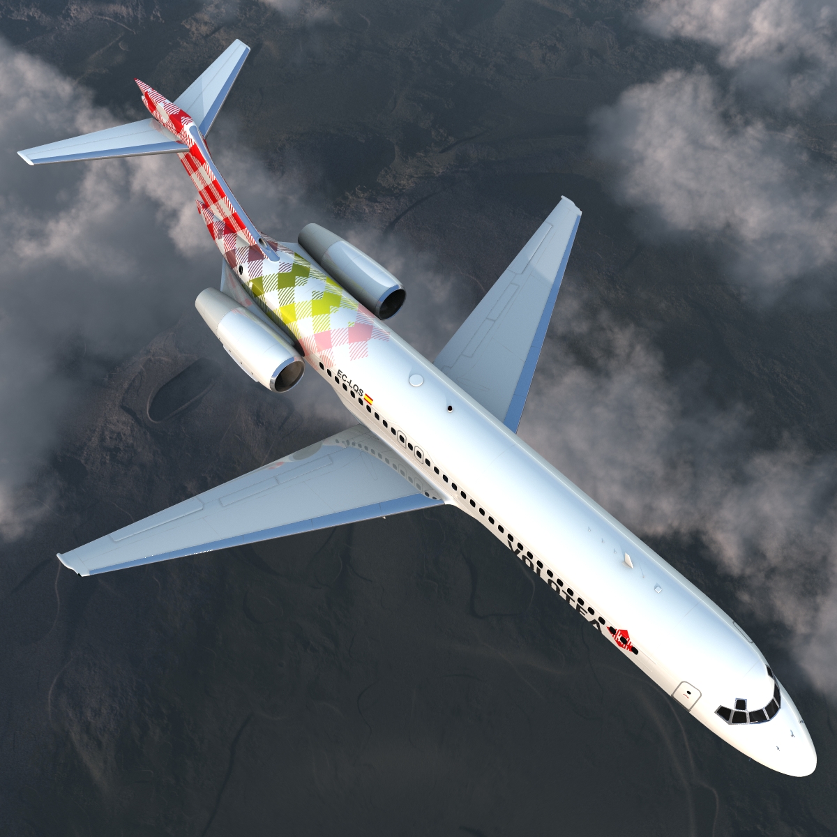 Boeing 717 200 Volotea Rigged 3D model