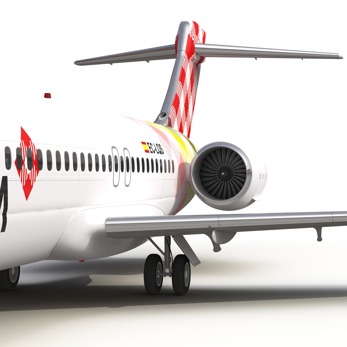 Boeing 717 200 Volotea Rigged 3D model