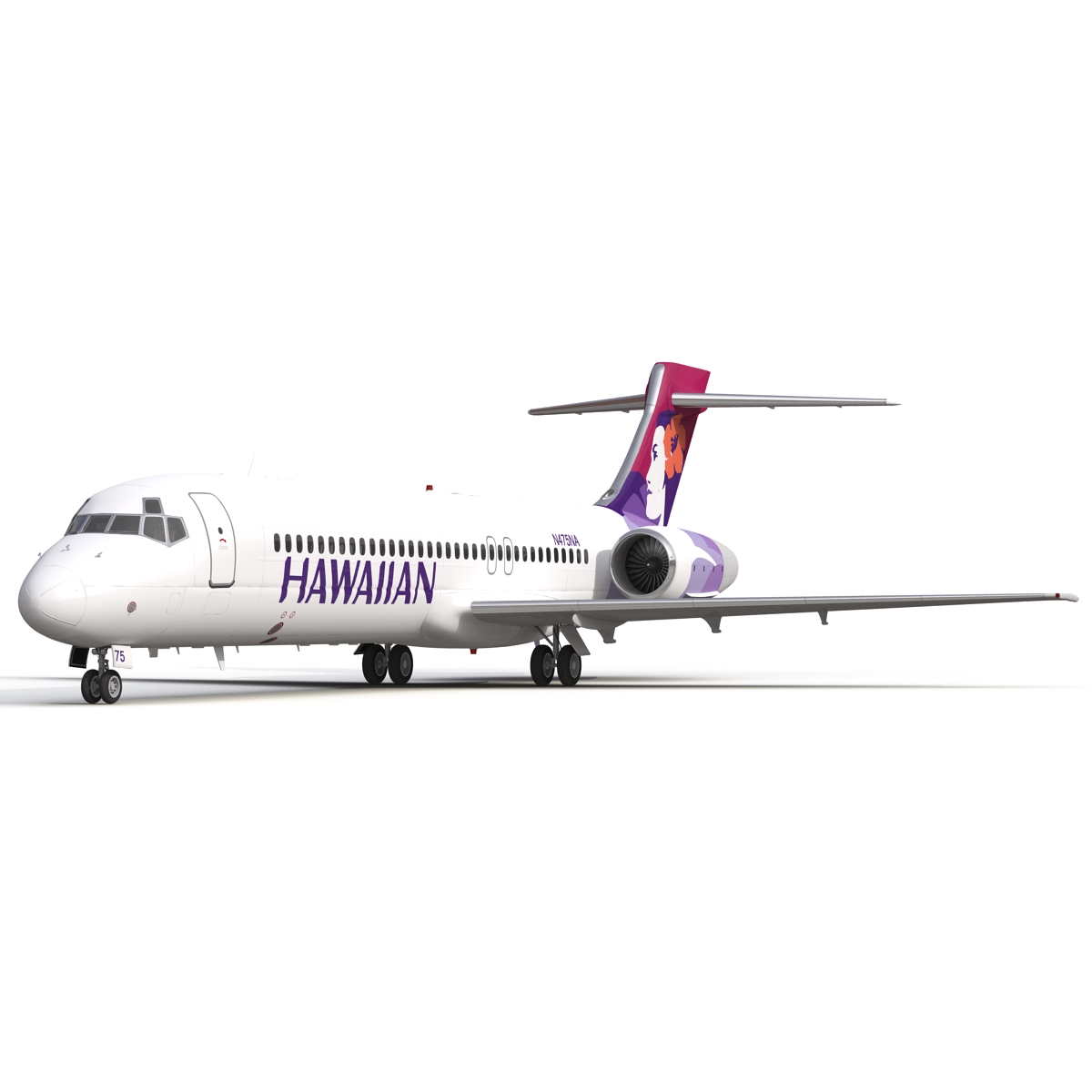 Boeing 717 200 Hawaiian Airlines Rigged 3D model