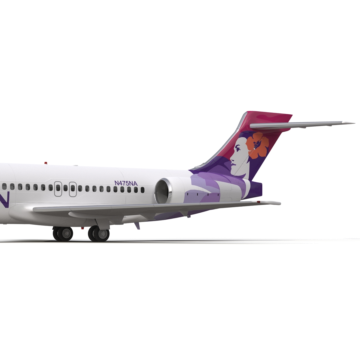 Boeing 717 200 Hawaiian Airlines Rigged 3D model