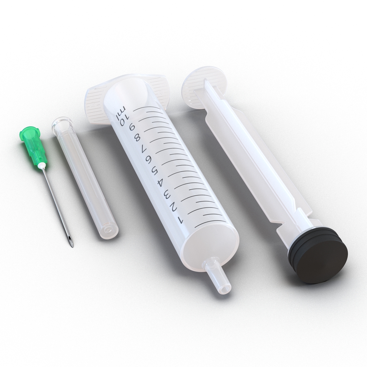 Disposable Syringe 10ml Set 3D