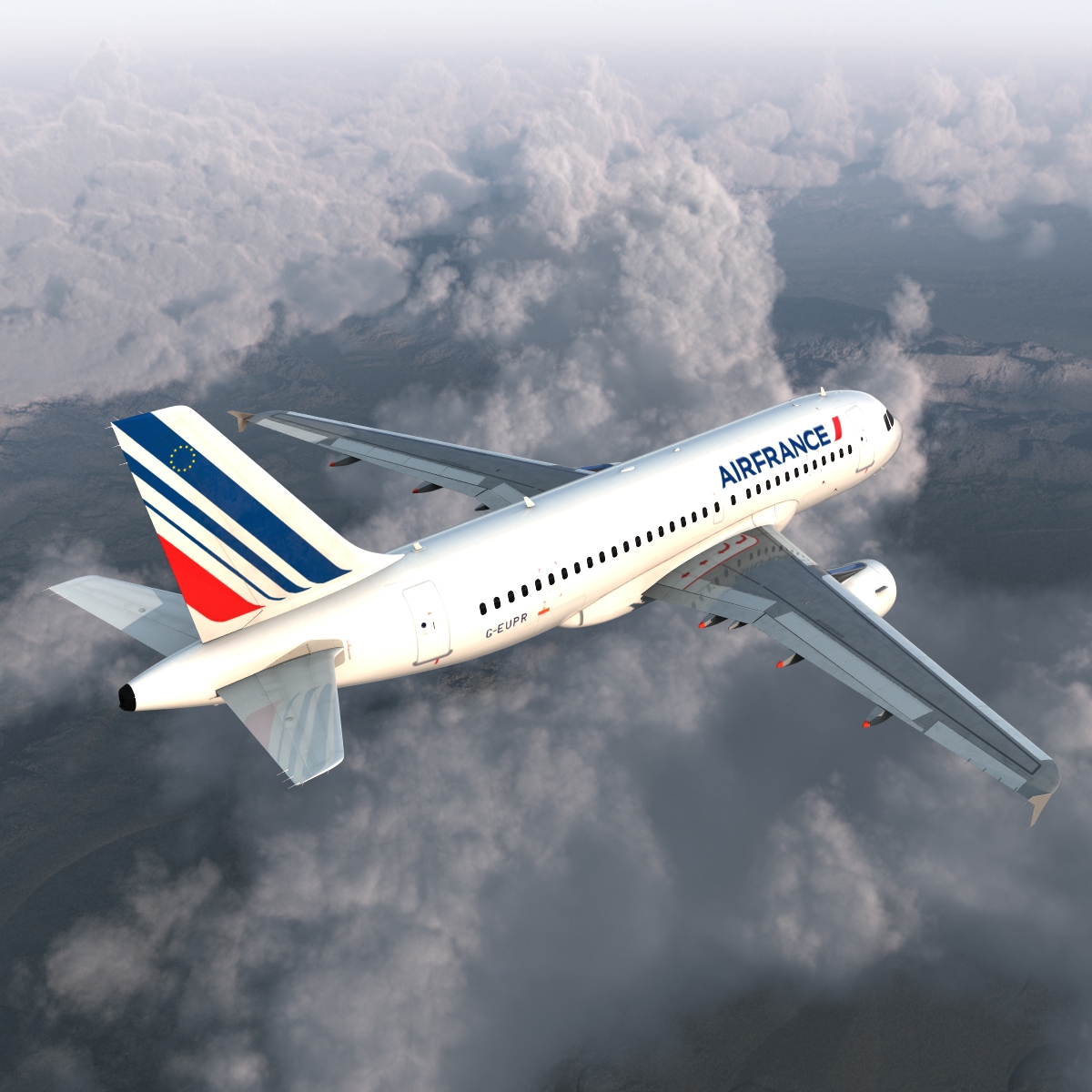 Airbus A319 Air France Rigged 3D model