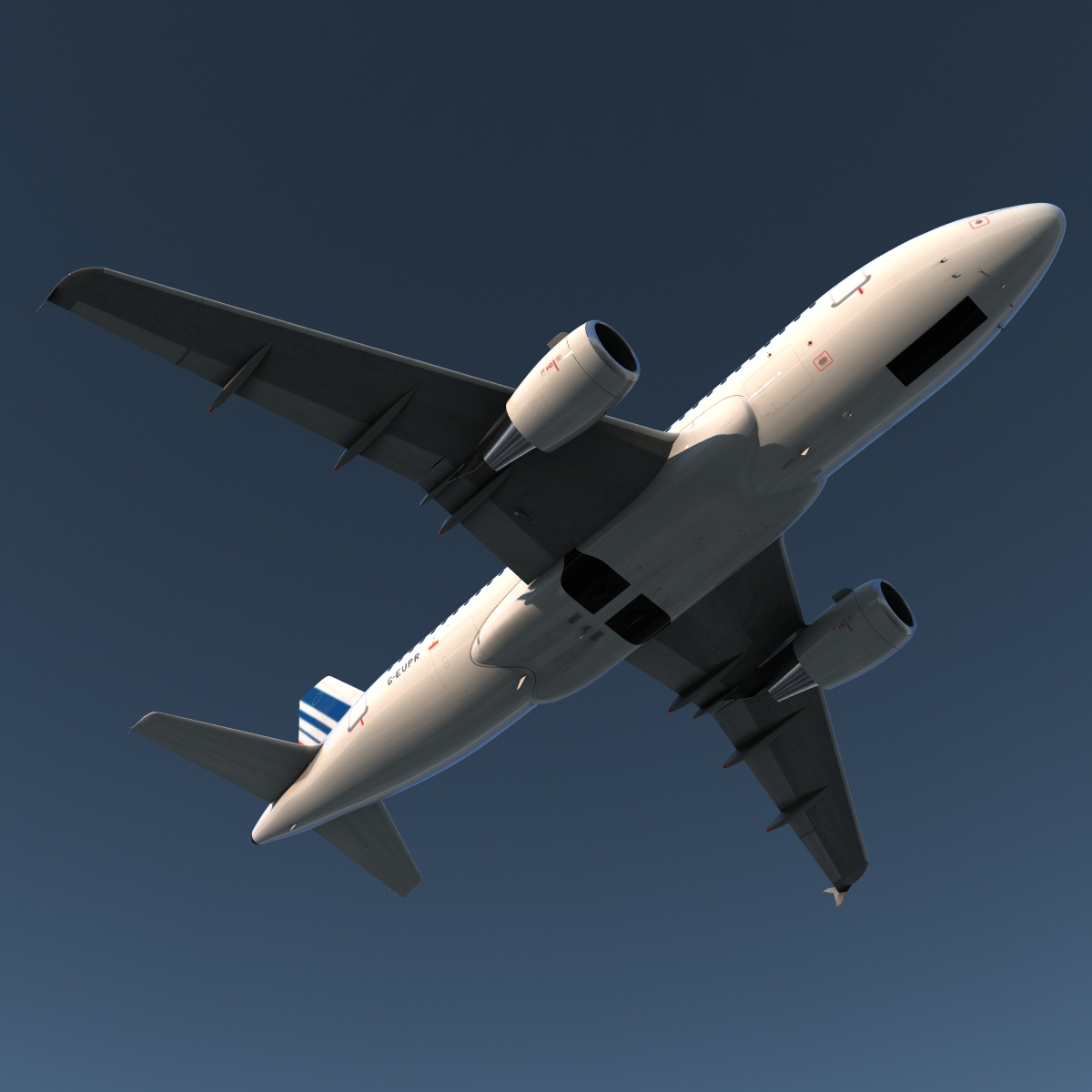 Airbus A319 Air France Rigged 3D model