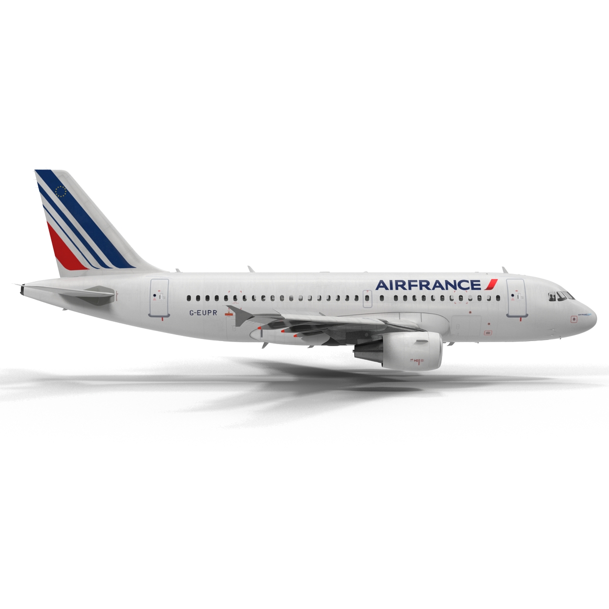 Airbus A319 Air France Rigged 3D model