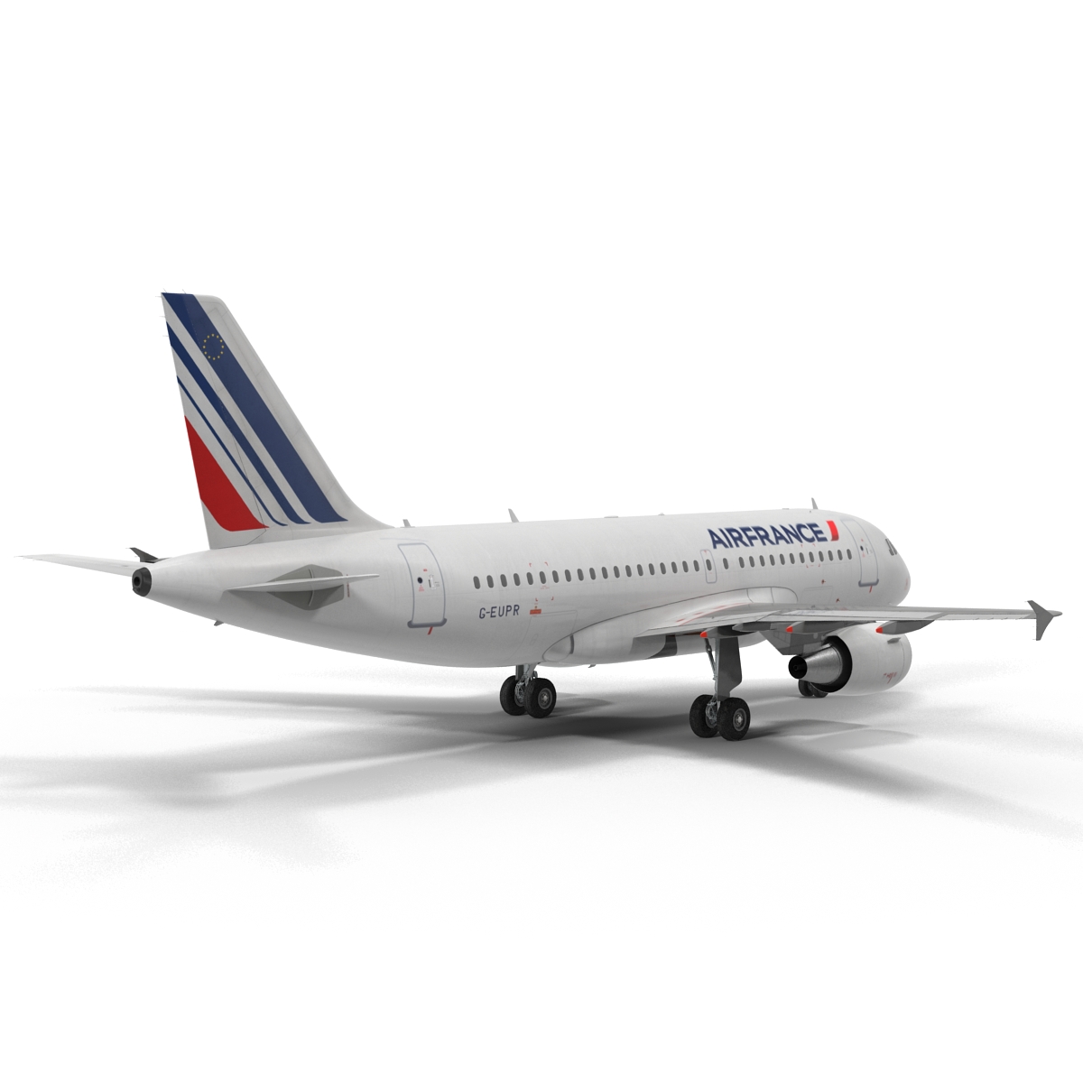 Airbus A319 Air France Rigged 3D model