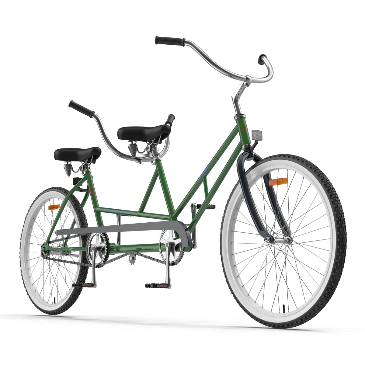 Retro Bicycle Built for Two Rigged 3D model