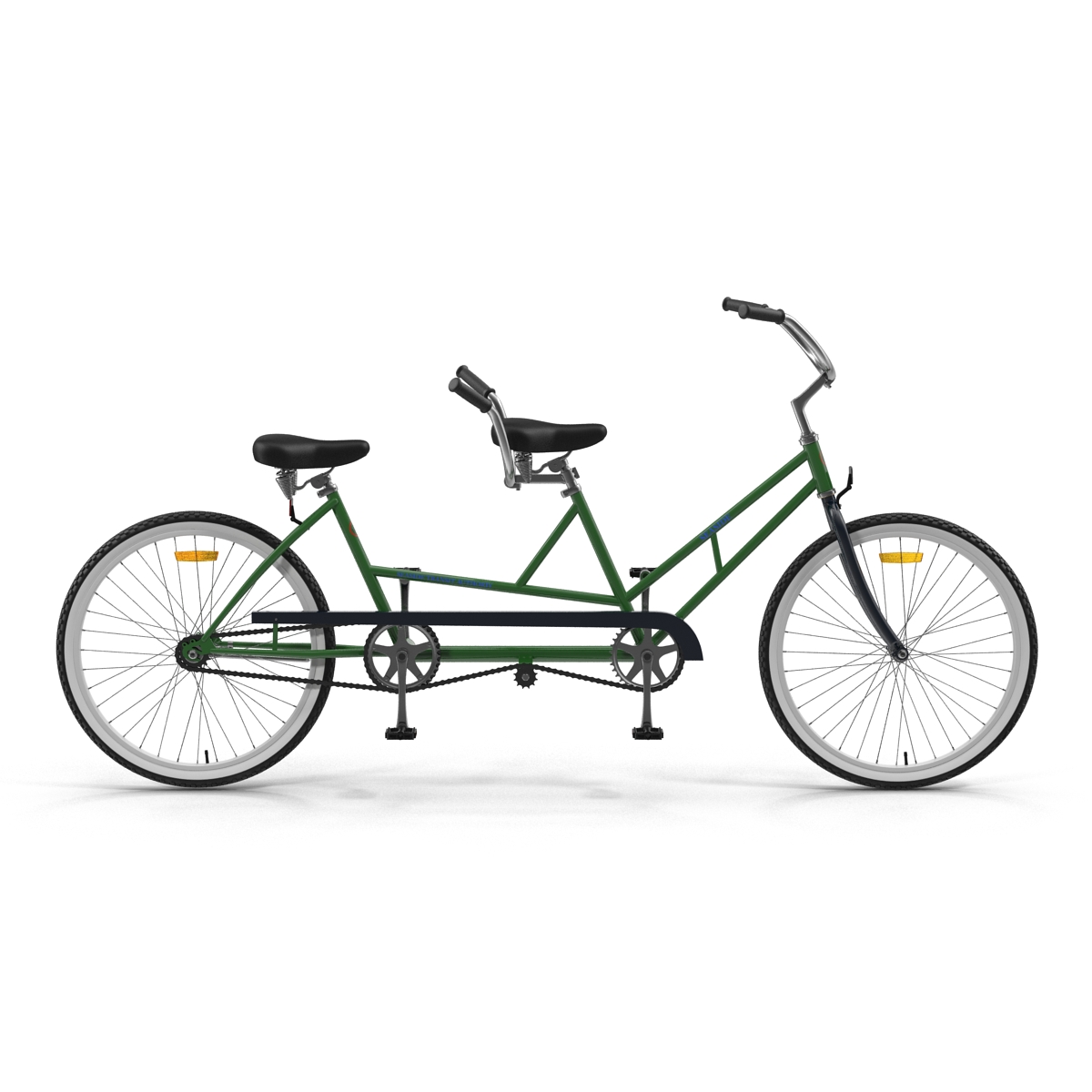 Retro Bicycle Built for Two Rigged 3D model