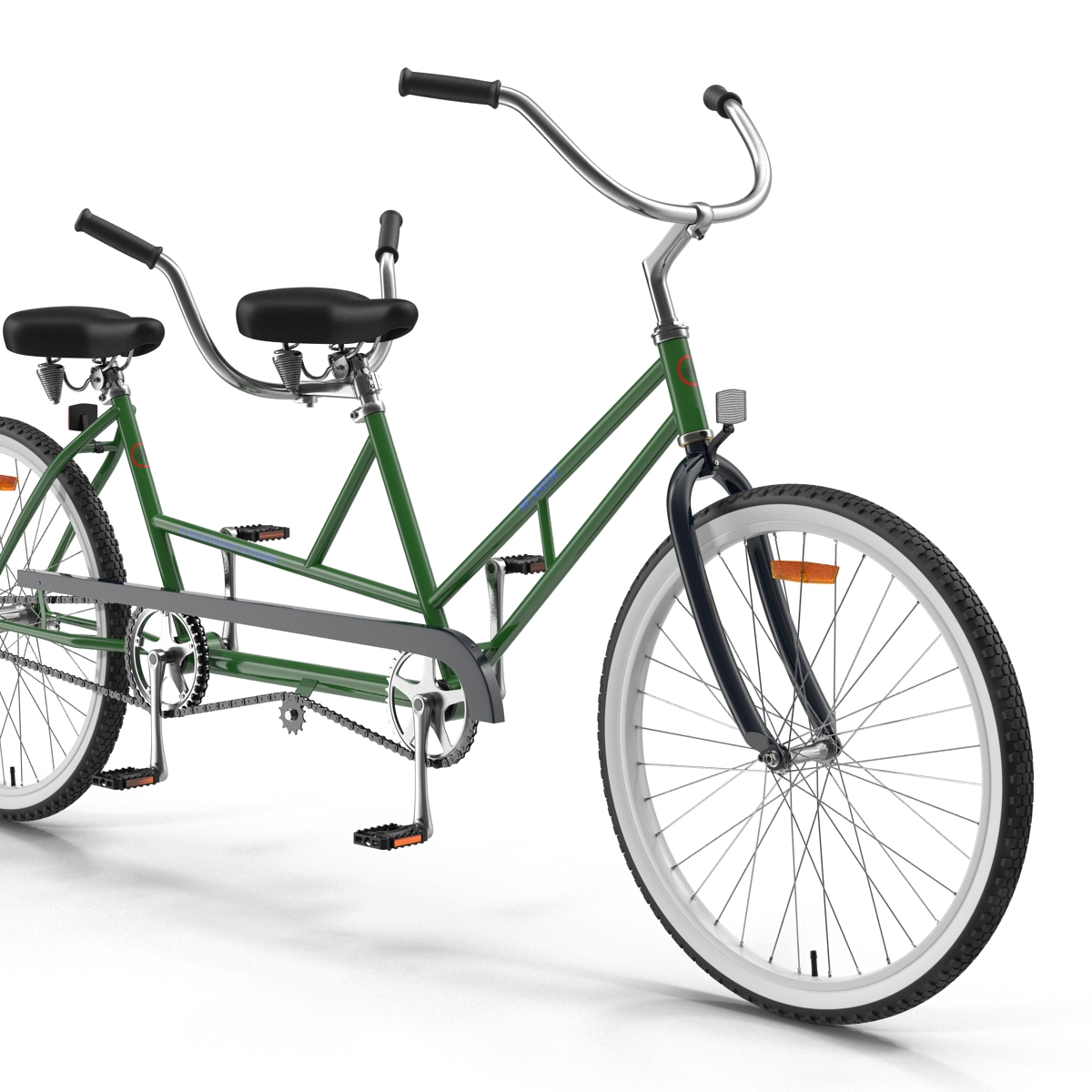 Retro Bicycle Built for Two Rigged 3D model