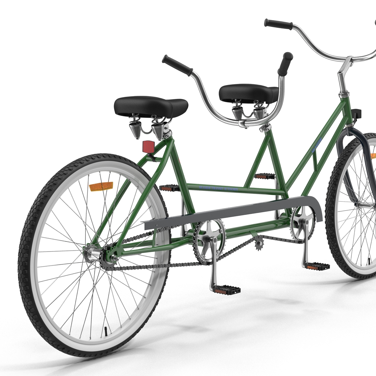 Retro Bicycle Built for Two Rigged 3D model