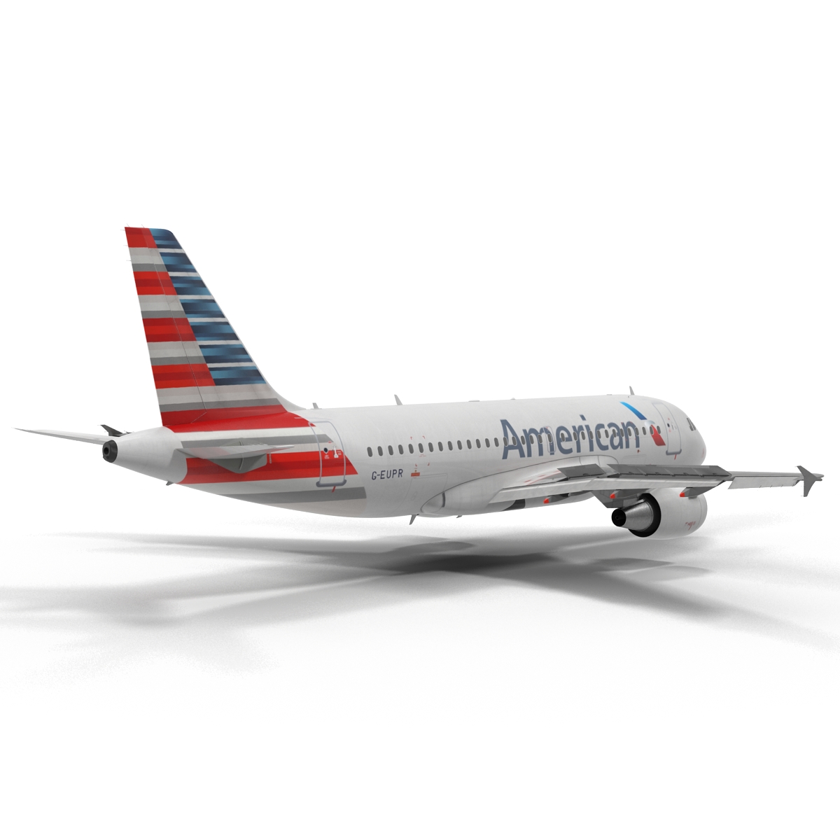 3D Airbus A319 American Airlines Rigged