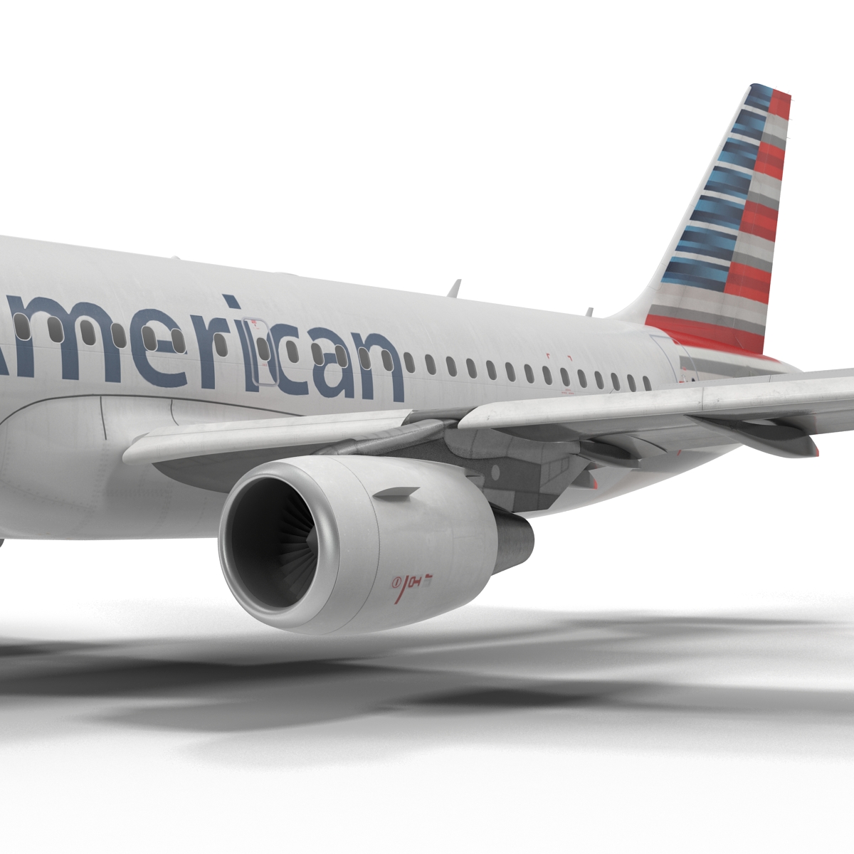 3D Airbus A319 American Airlines Rigged