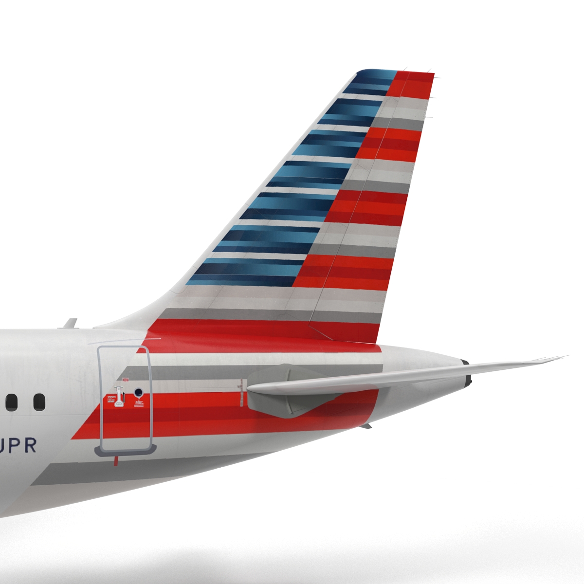 3D Airbus A319 American Airlines Rigged