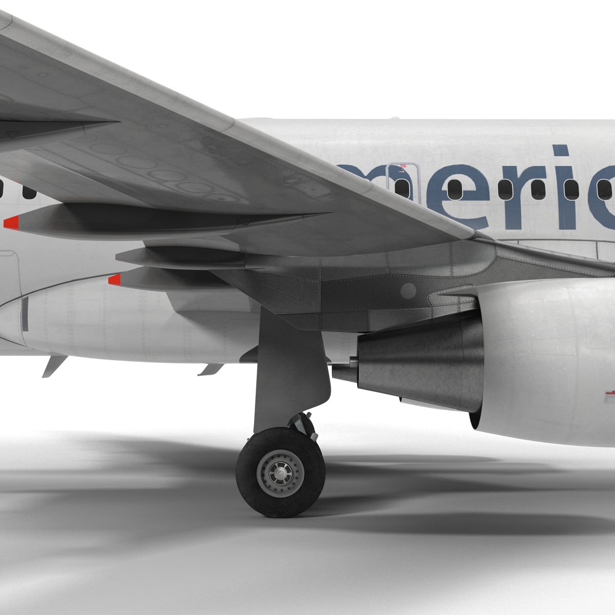 3D Airbus A319 American Airlines Rigged