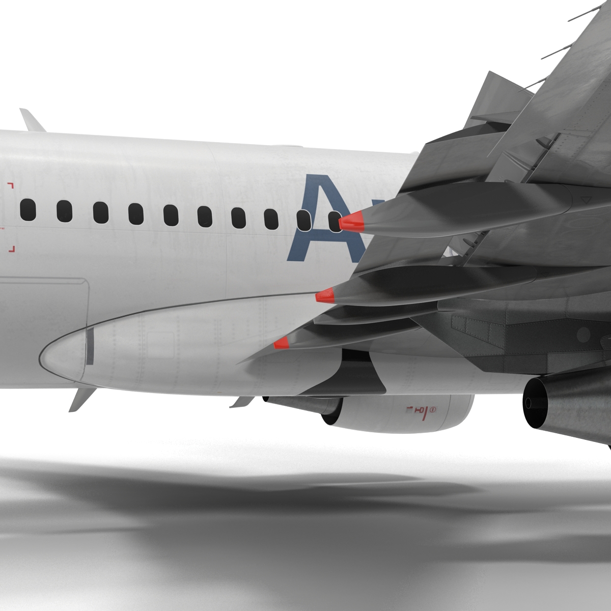 3D Airbus A319 American Airlines Rigged