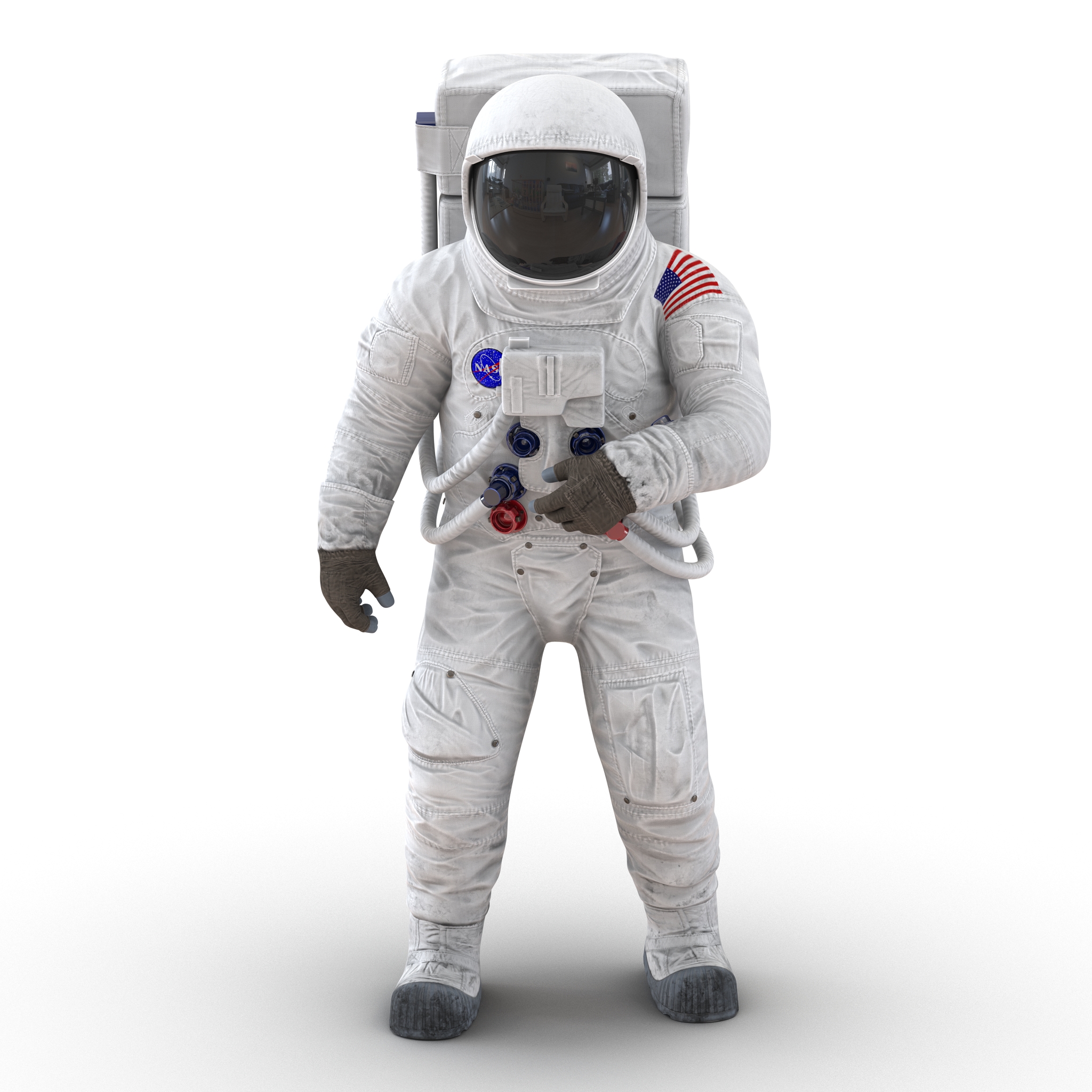 3D Astronaut NASA Wearing Spacesuit A7L Pose 2 model