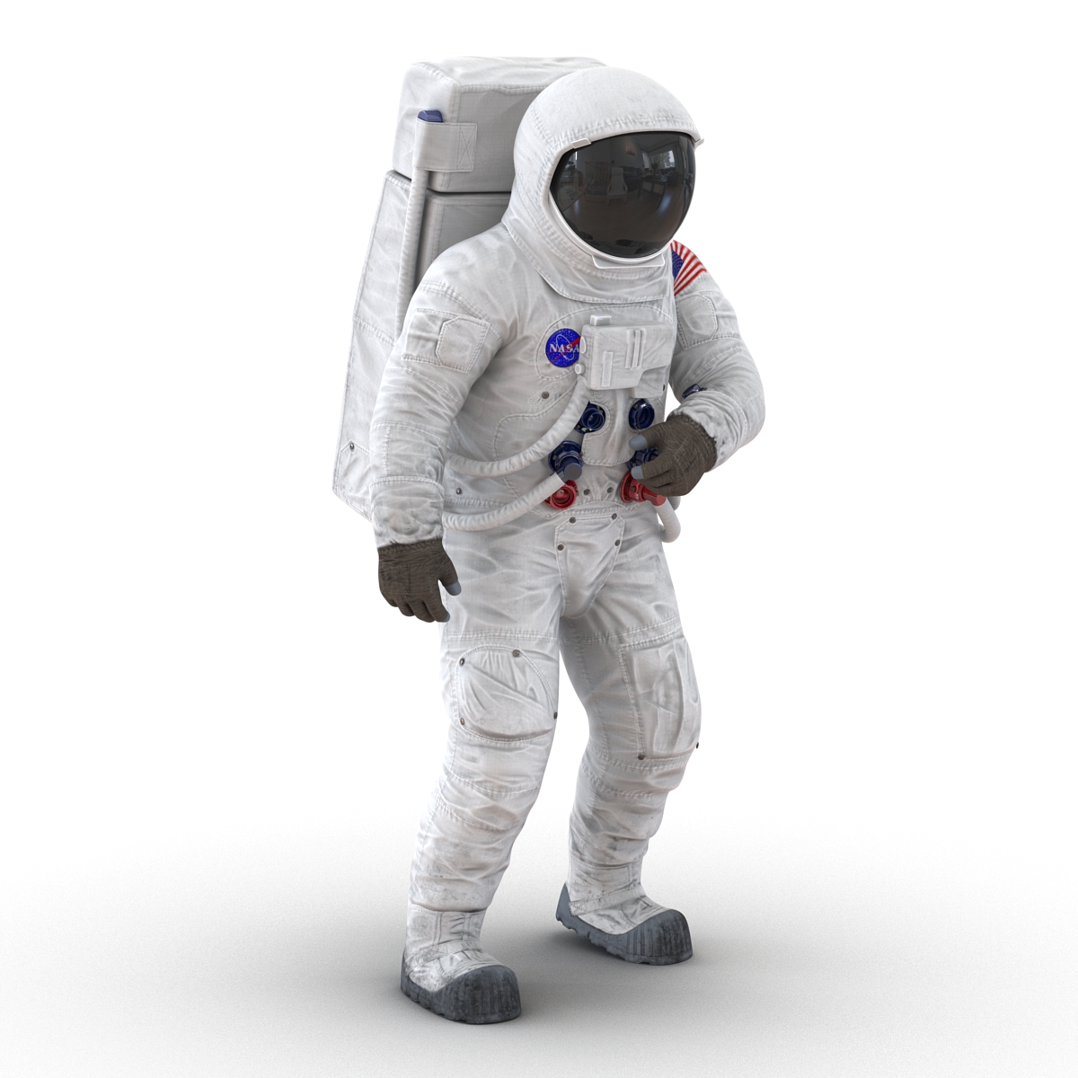 3D Astronaut NASA Wearing Spacesuit A7L Pose 2 model