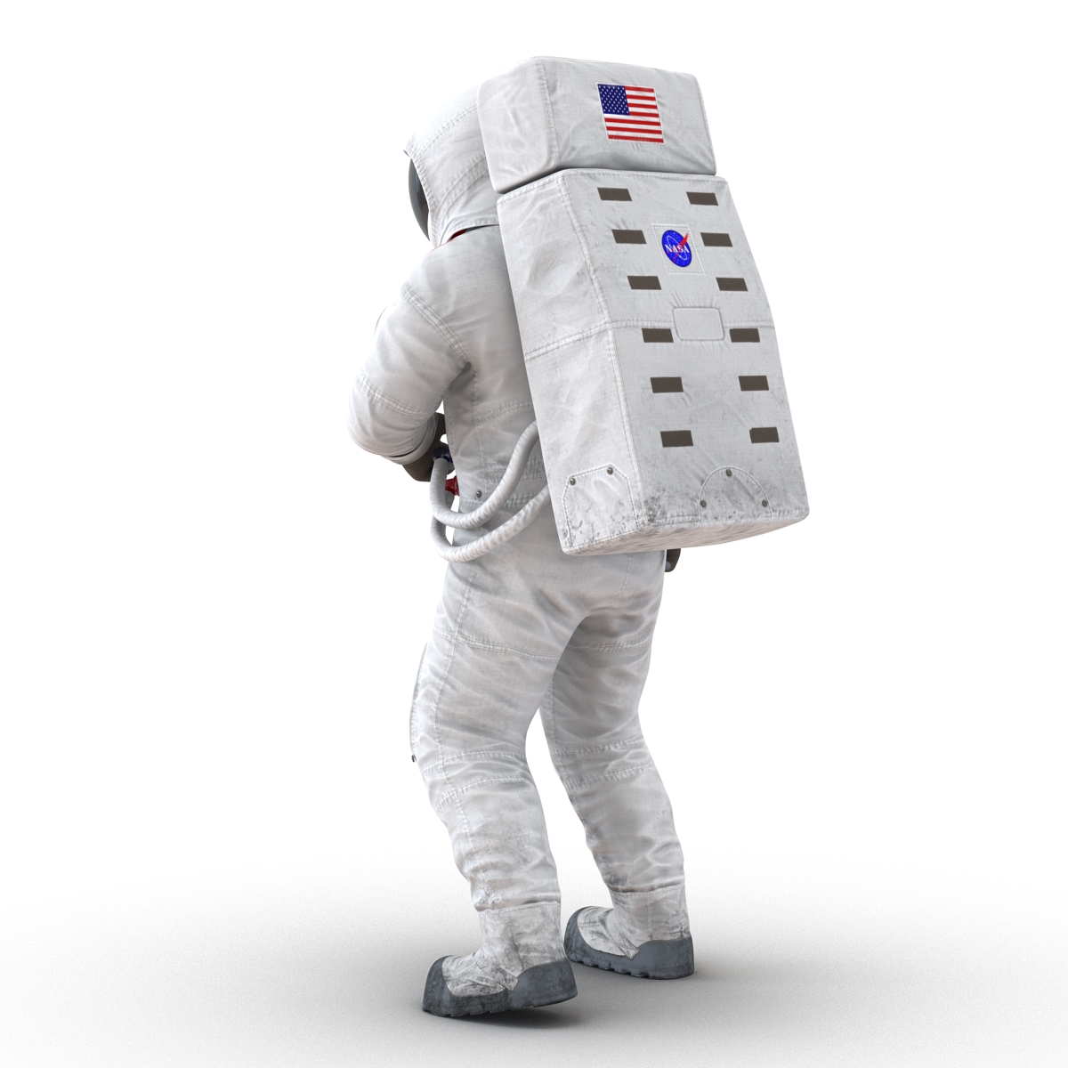 3D Astronaut NASA Wearing Spacesuit A7L Pose 2 model