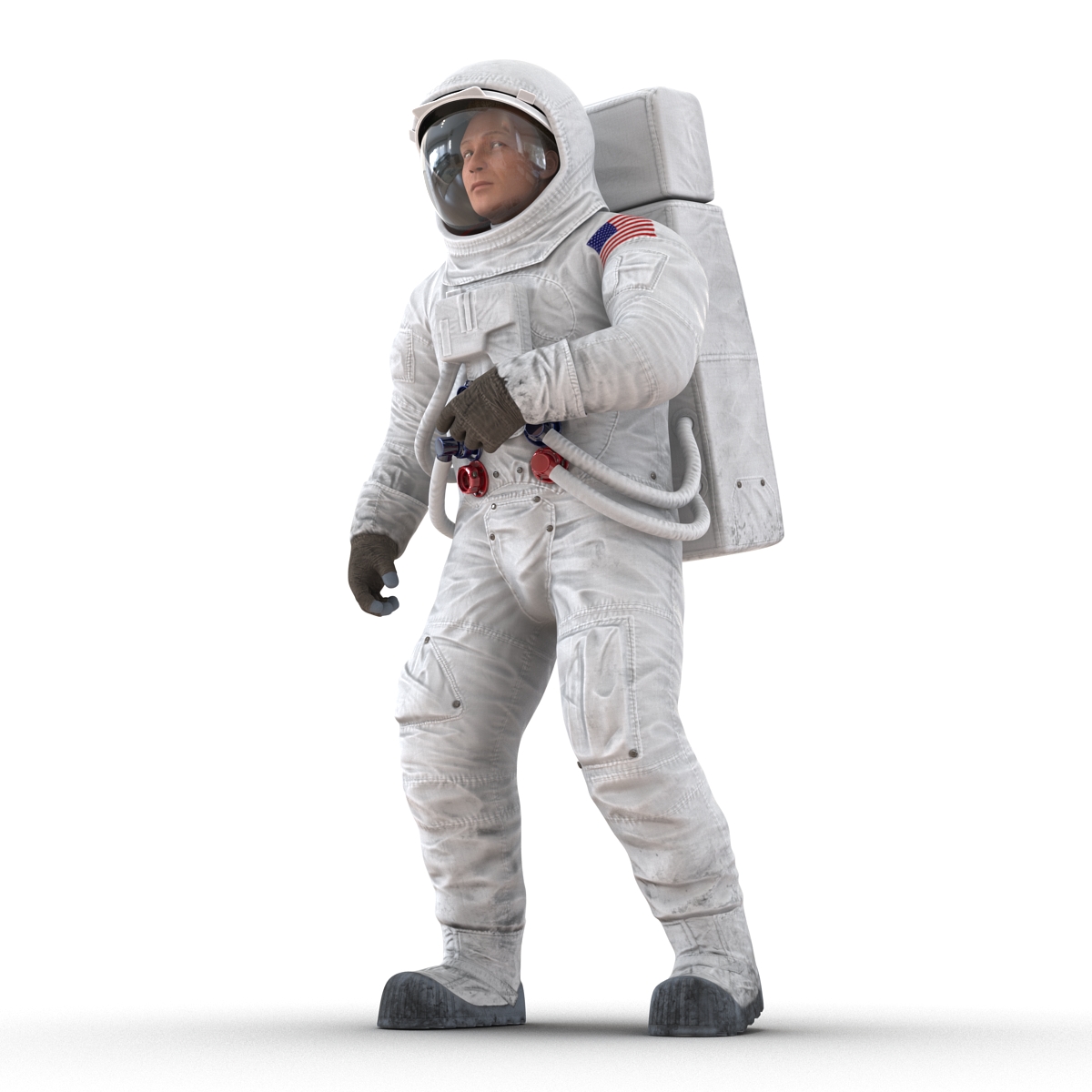 3D Astronaut NASA Wearing Spacesuit A7L Pose 2 model