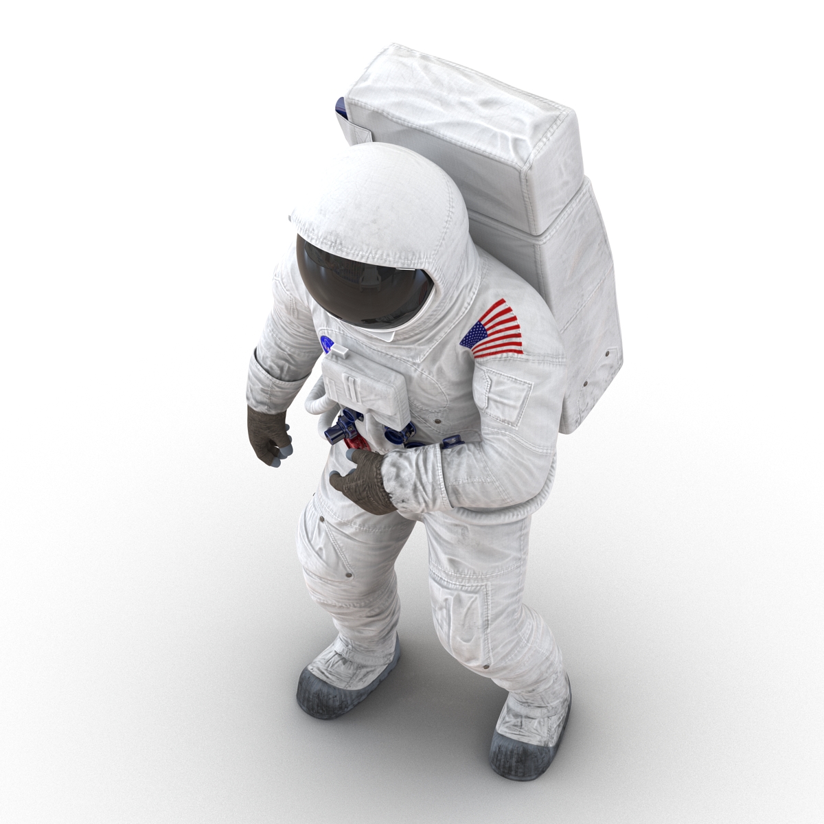 3D Astronaut NASA Wearing Spacesuit A7L Pose 2 model