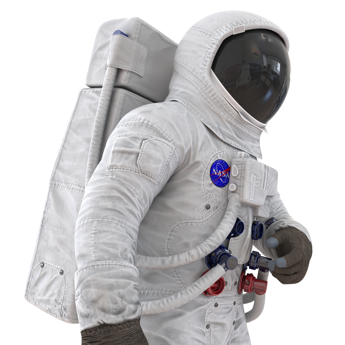 3D Astronaut NASA Wearing Spacesuit A7L Pose 2 model