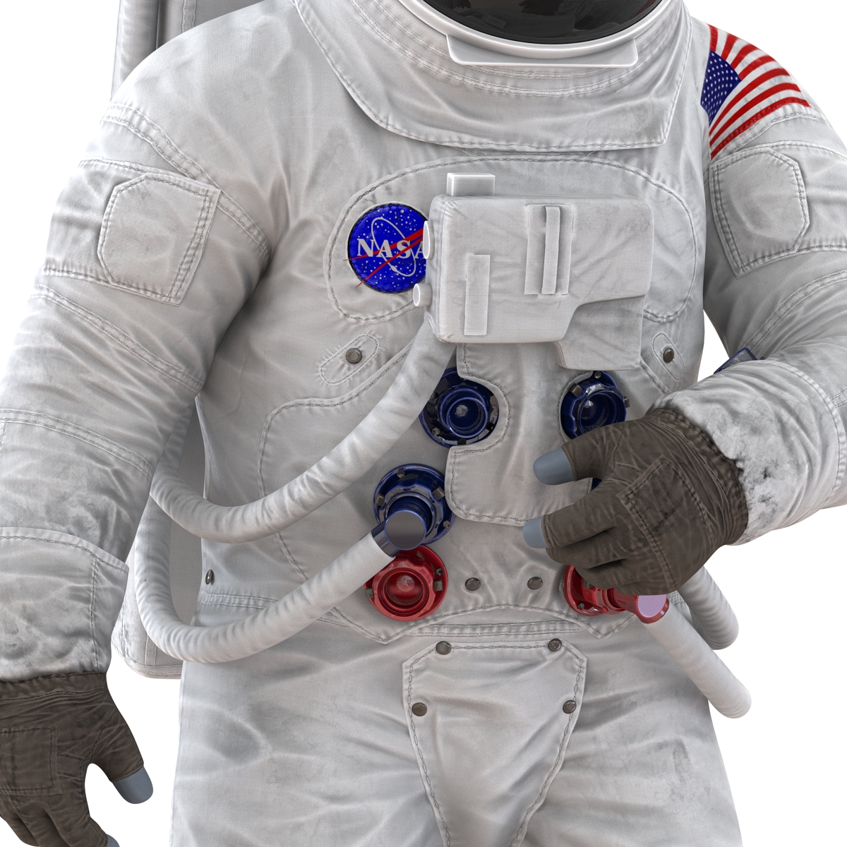 3D Astronaut NASA Wearing Spacesuit A7L Pose 2 model