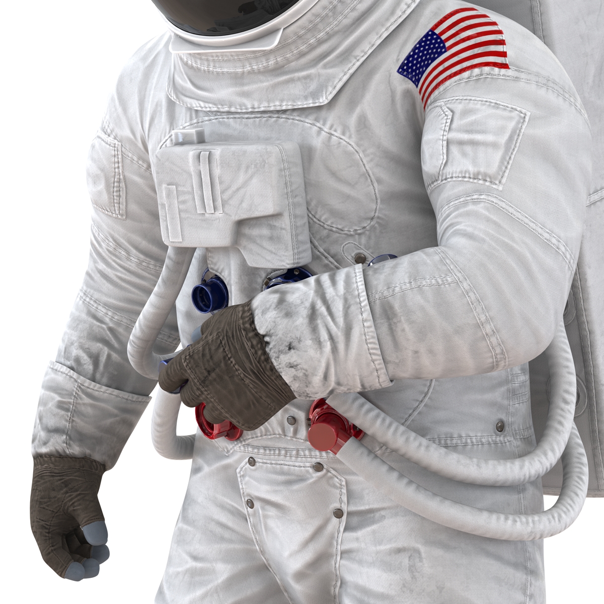 3D Astronaut NASA Wearing Spacesuit A7L Pose 2 model