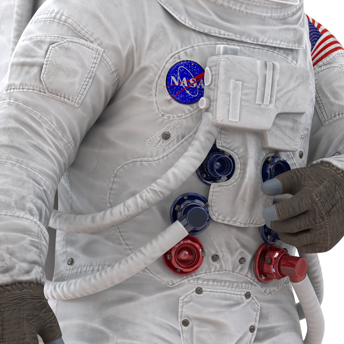 3D Astronaut NASA Wearing Spacesuit A7L Pose 2 model