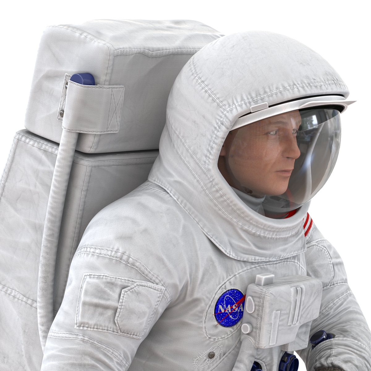 3D Astronaut NASA Wearing Spacesuit A7L Pose 2 model