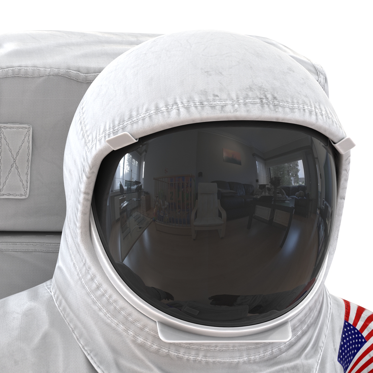 3D Astronaut NASA Wearing Spacesuit A7L Pose 2 model