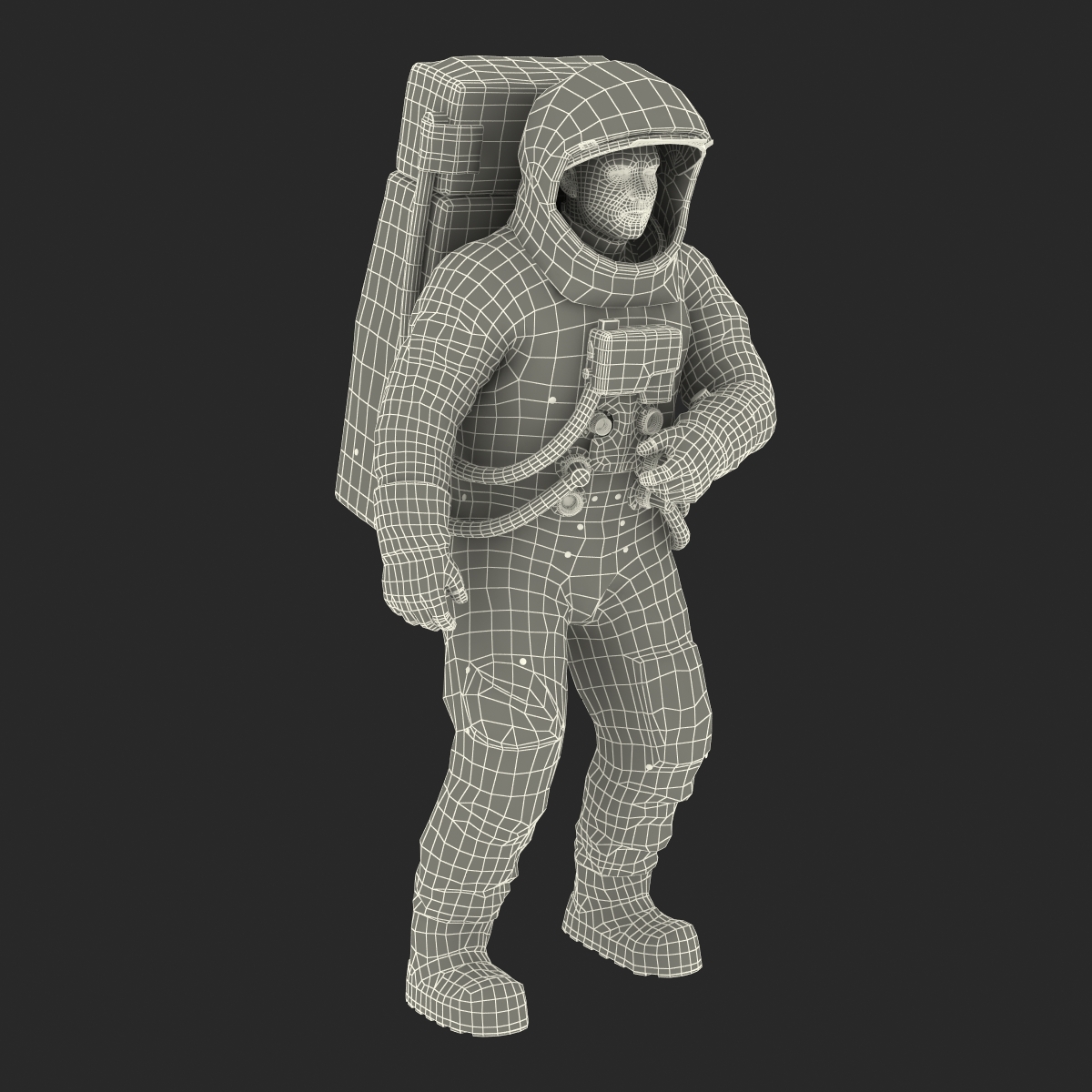 3D Astronaut NASA Wearing Spacesuit A7L Pose 2 model