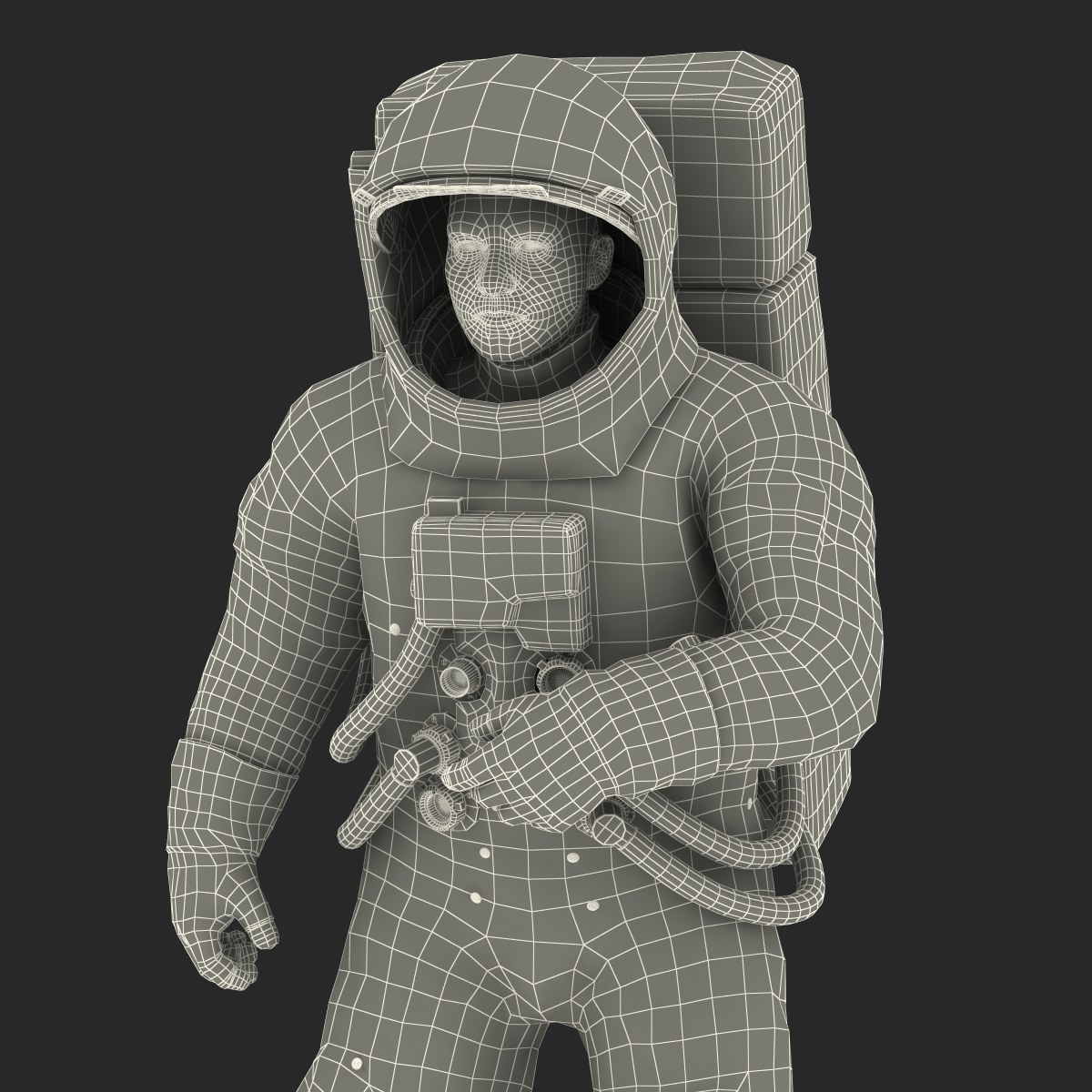 3D Astronaut NASA Wearing Spacesuit A7L Pose 2 model