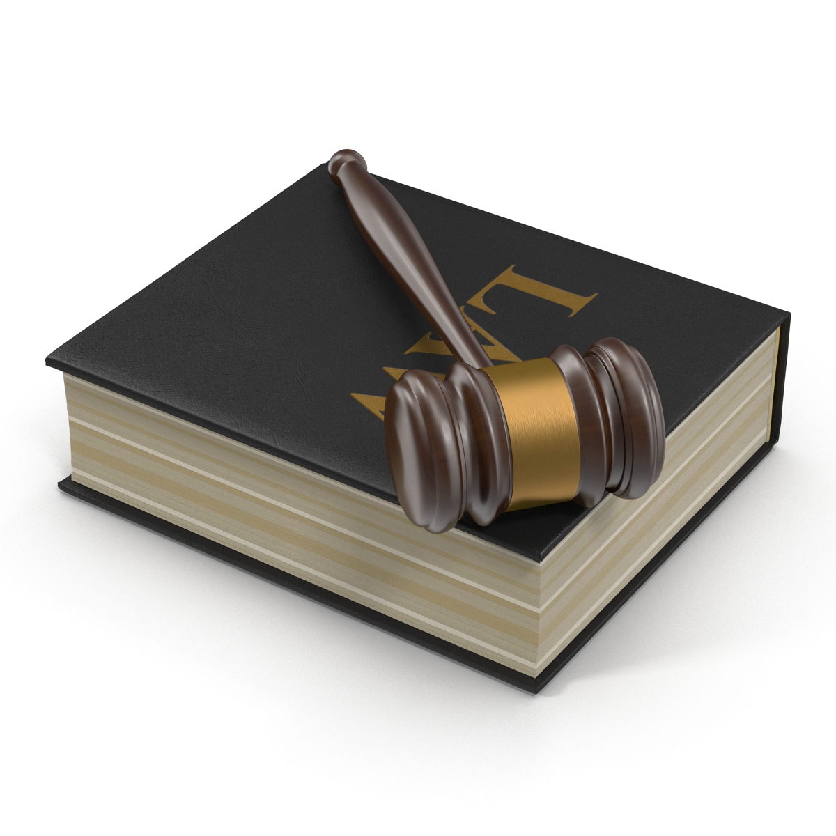 3D Law Book and Gavel model