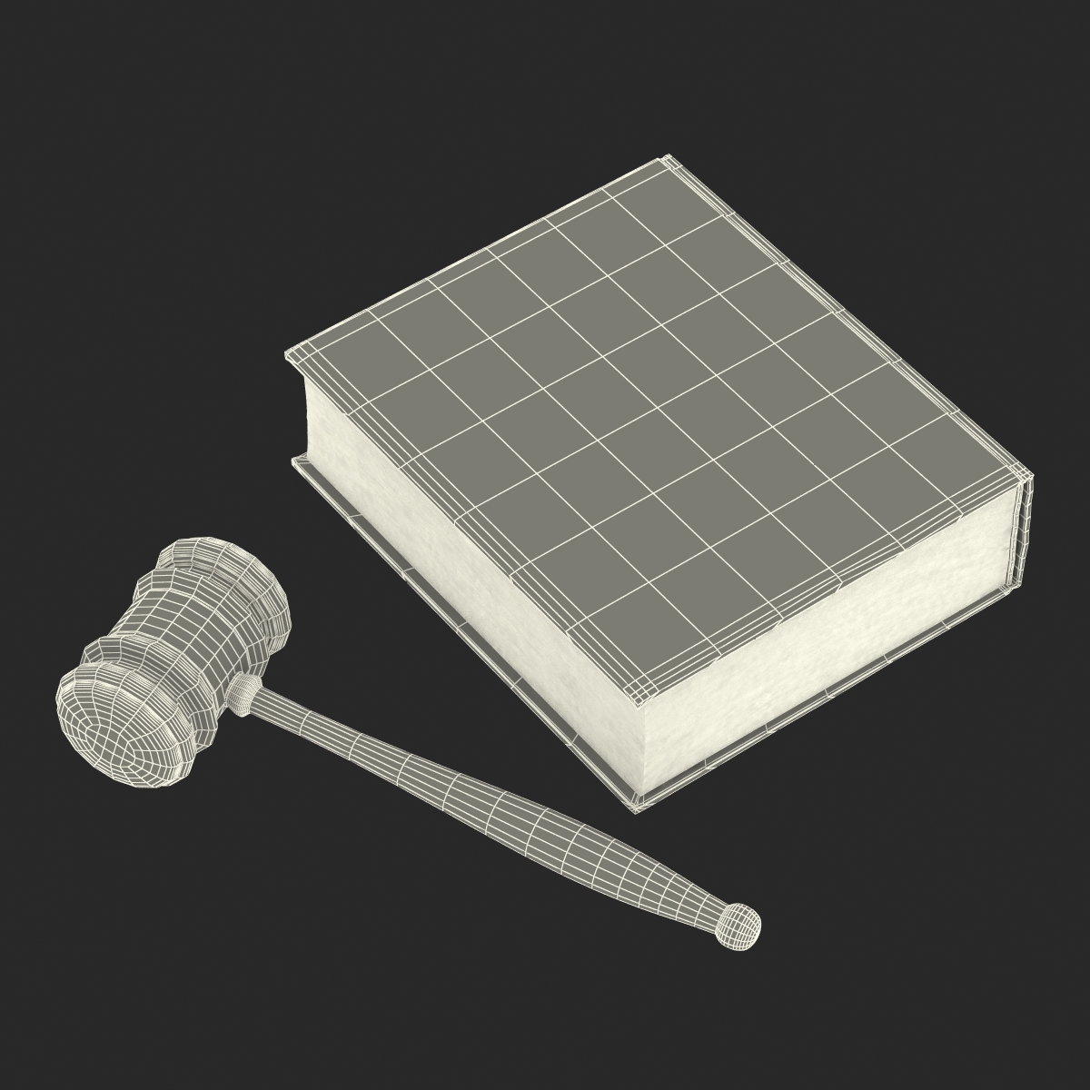 3D Law Book and Gavel model