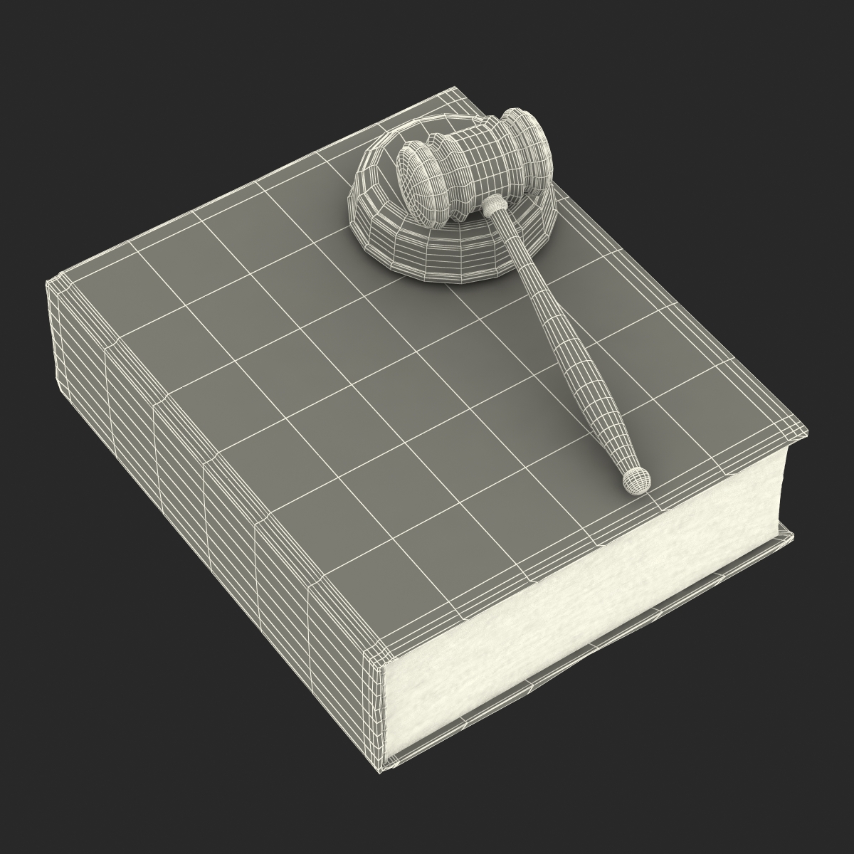 3D model Law Book and Gavel 2