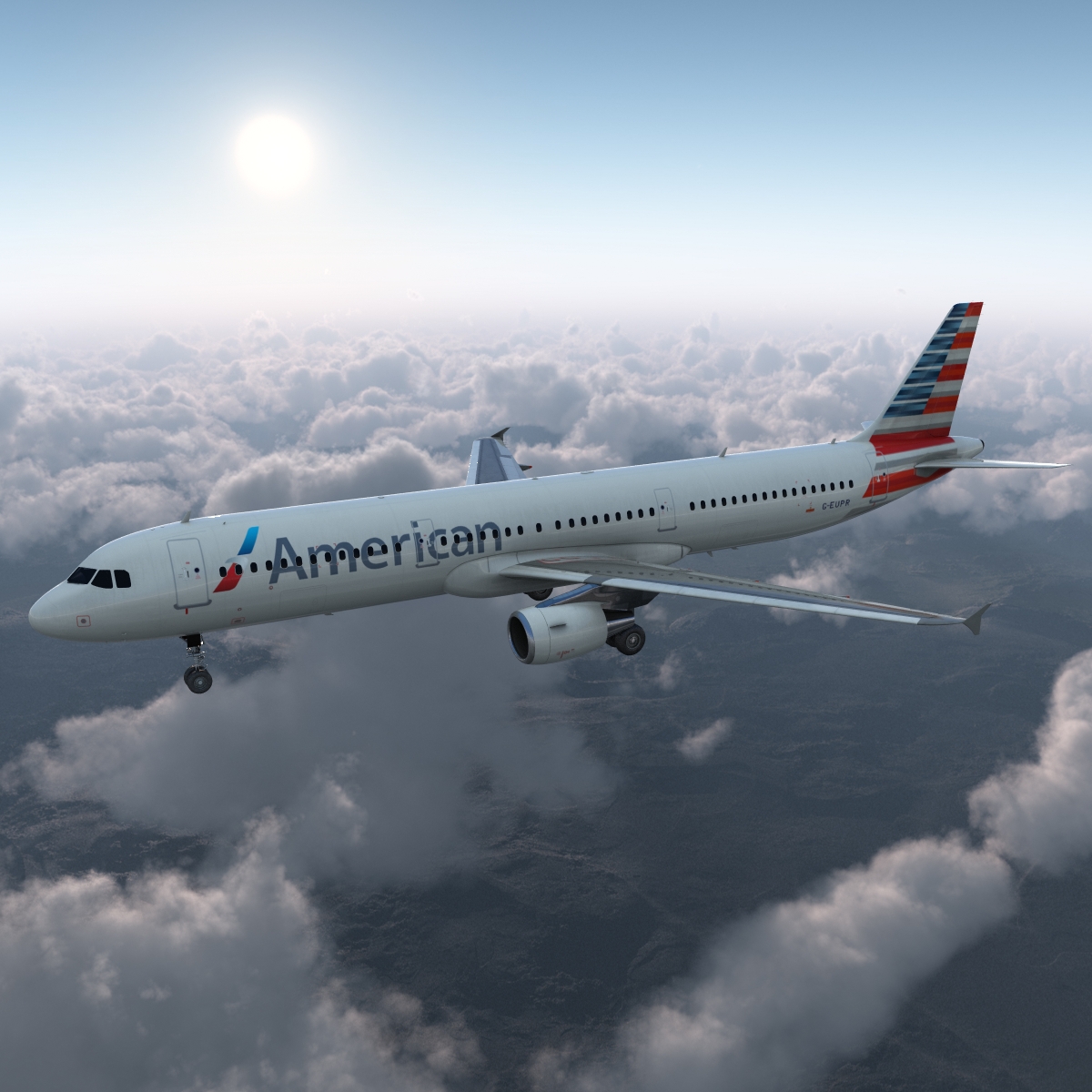 Airbus A321 American Airlines 3D model