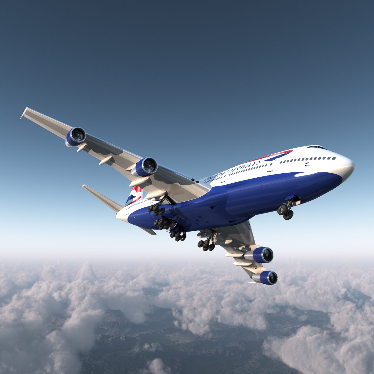 3D Boeing 747 100B British Airways